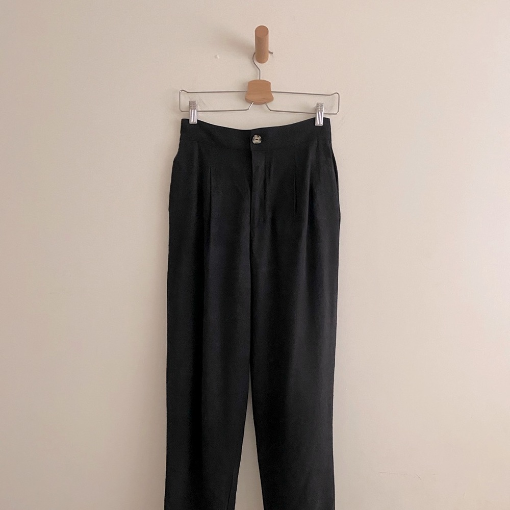 Nanin Oliver Raw Silk pant black